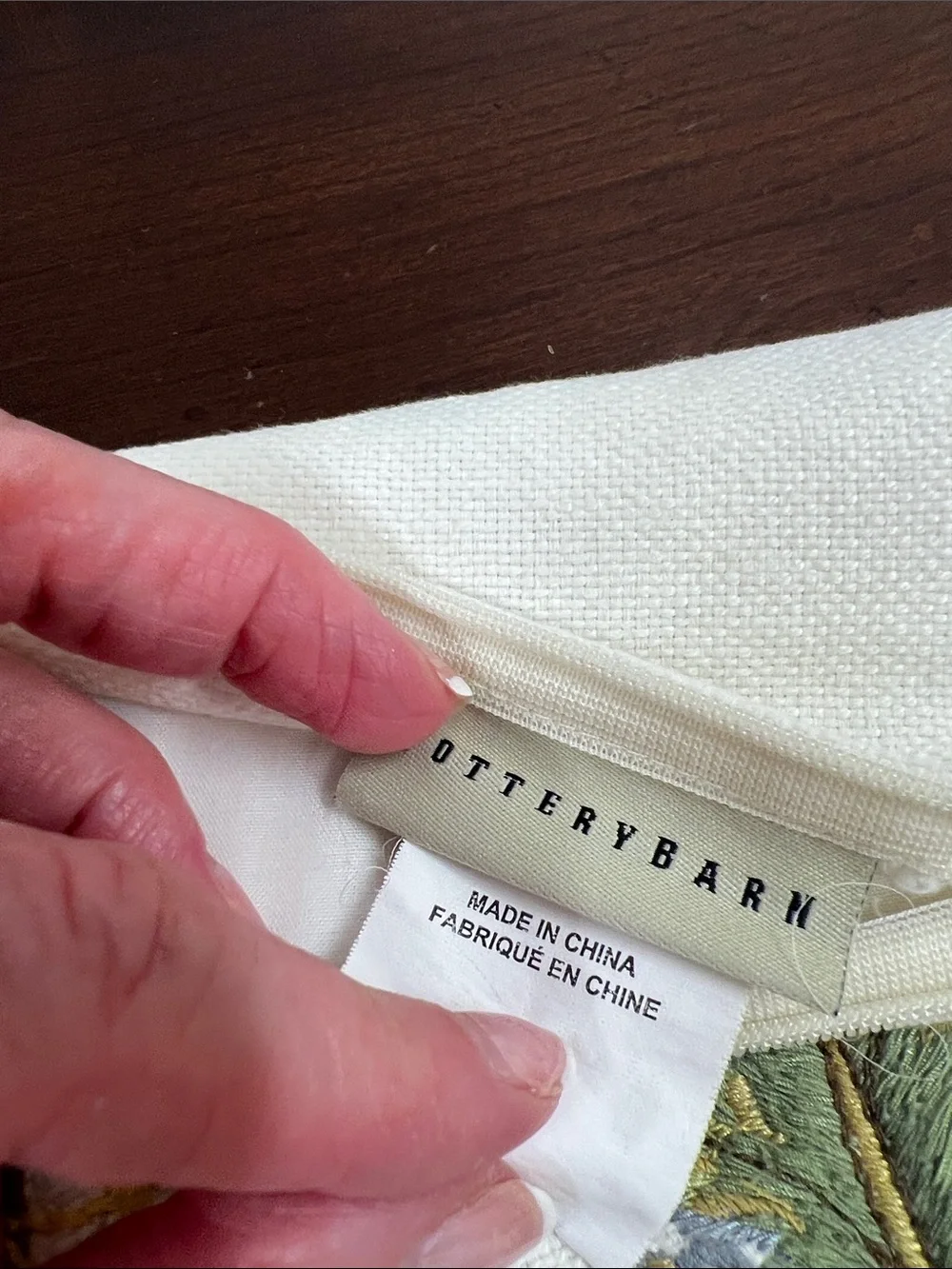 Pottery Barn Embroidered Pillow Cover